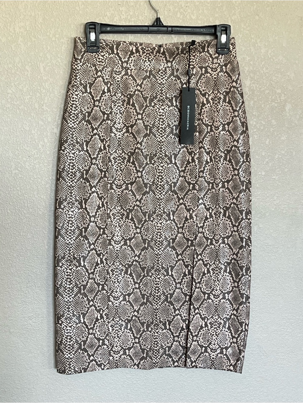 BCBGMaxAzria Brown Snake Print Pencil Skirt